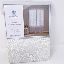 Pannello tenda trasparente Rachel Ashwell Simply shabby chic bianco pizzo ricamato