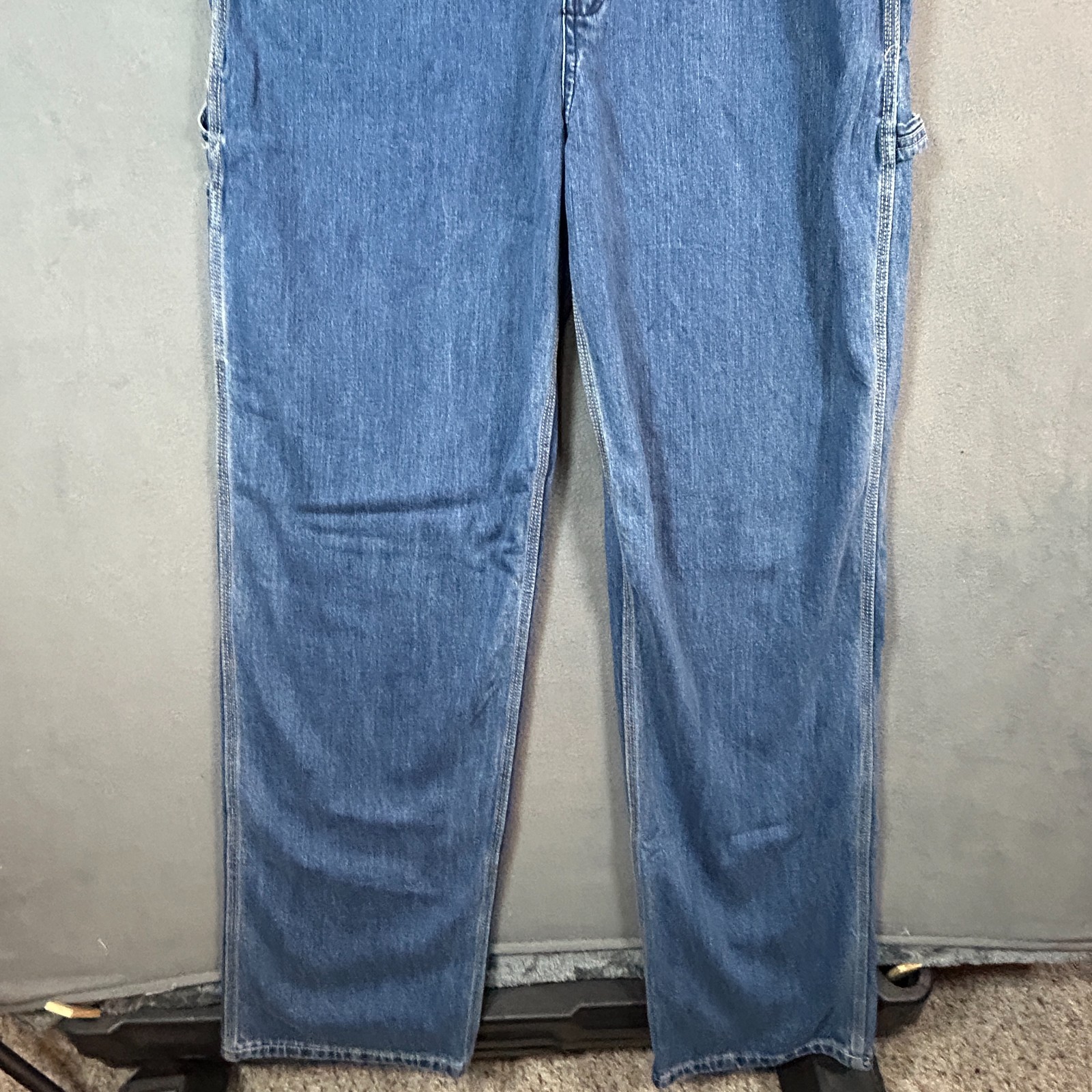Denim Carpenter Bib Overalls Mens 38x34 W/Pockets Stretch Denim Dungarees NWT