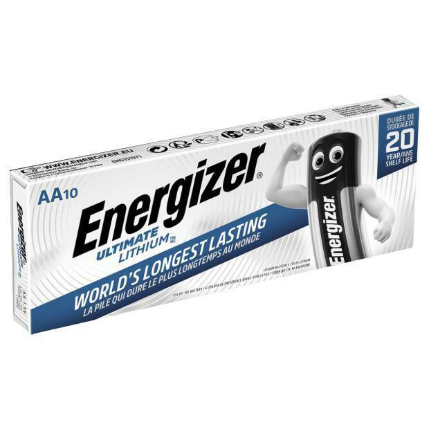 10 Energizer AA Ultimate Lithium L91 Batteries 1.5V Mignon Stilo LR6