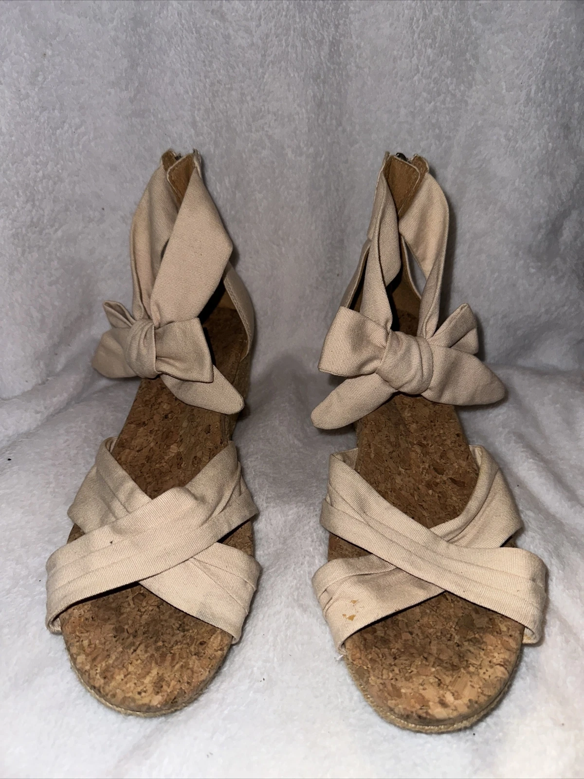 Sandali UGG AUSTRALIA donna crema espadrillas zeppa sughero taglia 7 5 M