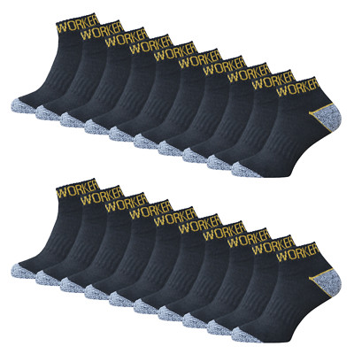 10 Paar Work Arbeitssocken Herrensocken Sneaker Socken Schwarz 39-46 Komfortable