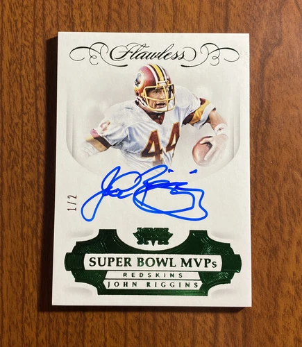 2018 Panini Flawless John Riggins Super Bowl MVPs Auto Emerald /2 SB-XVII