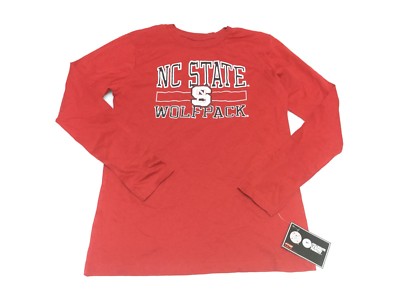 Genuine Stuff Youth Girls NCAA NC State Wolf Pack V Neck Long Sleeve Tee T Shirt