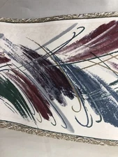 Wallpaper Border Brush Stroke Abstract Modern Sheen White  Burgundy Green 