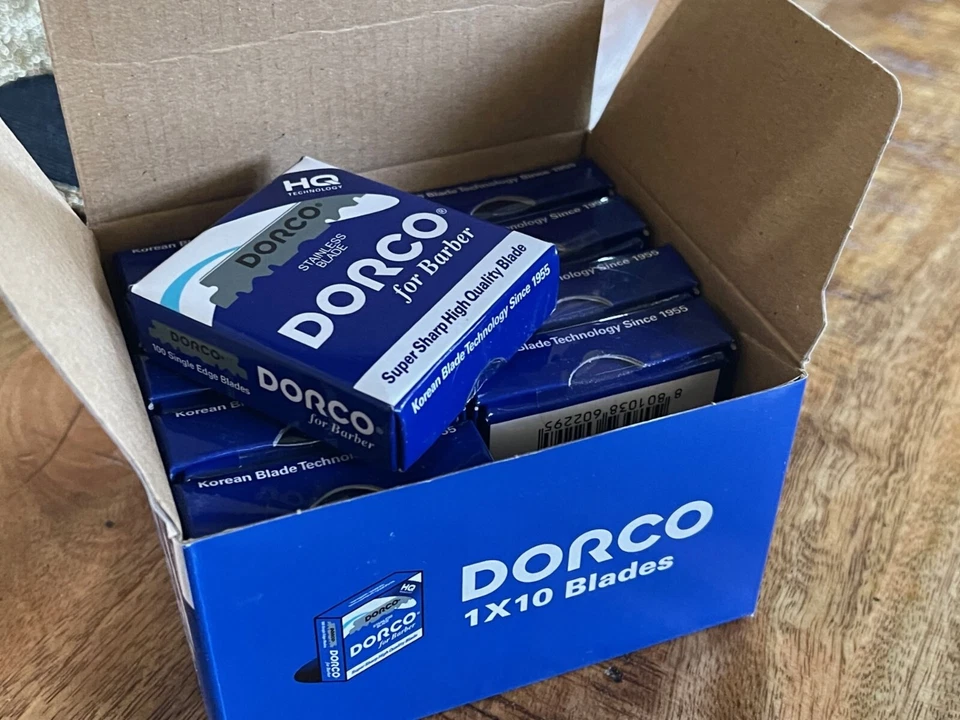 Cuchillas de afeitar de peluquero precortadas mitad de un solo borde para salón tienda cabello barba Foto 3 de 4