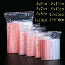 100x Small Clear Plastic Bags Reclosable Transparent Vacuum Food Storage Bag