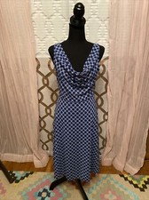 Express Women's Drap Neck Tea Length Dress - Size 9/10 - Colbalt Blue