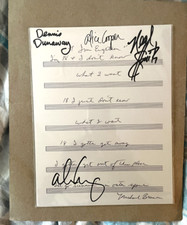 ALICE COOPER BAND SIGNED AUTOGRAPH I'M EIGHTEEN  LYRICS SHEET HAND WRITTEN