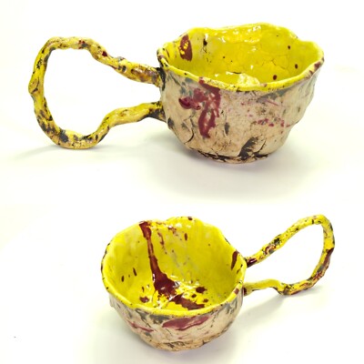 Cup mug ceramic glazed stoneware ''Gourmand'' unique Prof em A Loeschner-Gornau 05