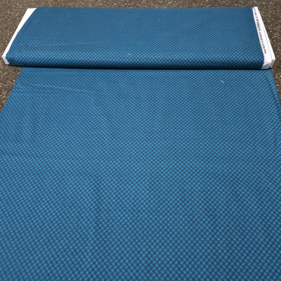 Blooming Colors BTY Benartex Small Black Lattice on Teal 100% Cotton Fabric - Image 3 of 3