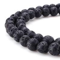 Beadnova Black Lava Stone Rock Gemstone Gem Round Loose Beads For Jewelry Making Beadnova Black Lava Stone Rock Gemstone Gem Round Loose Beads For Jewelry Making