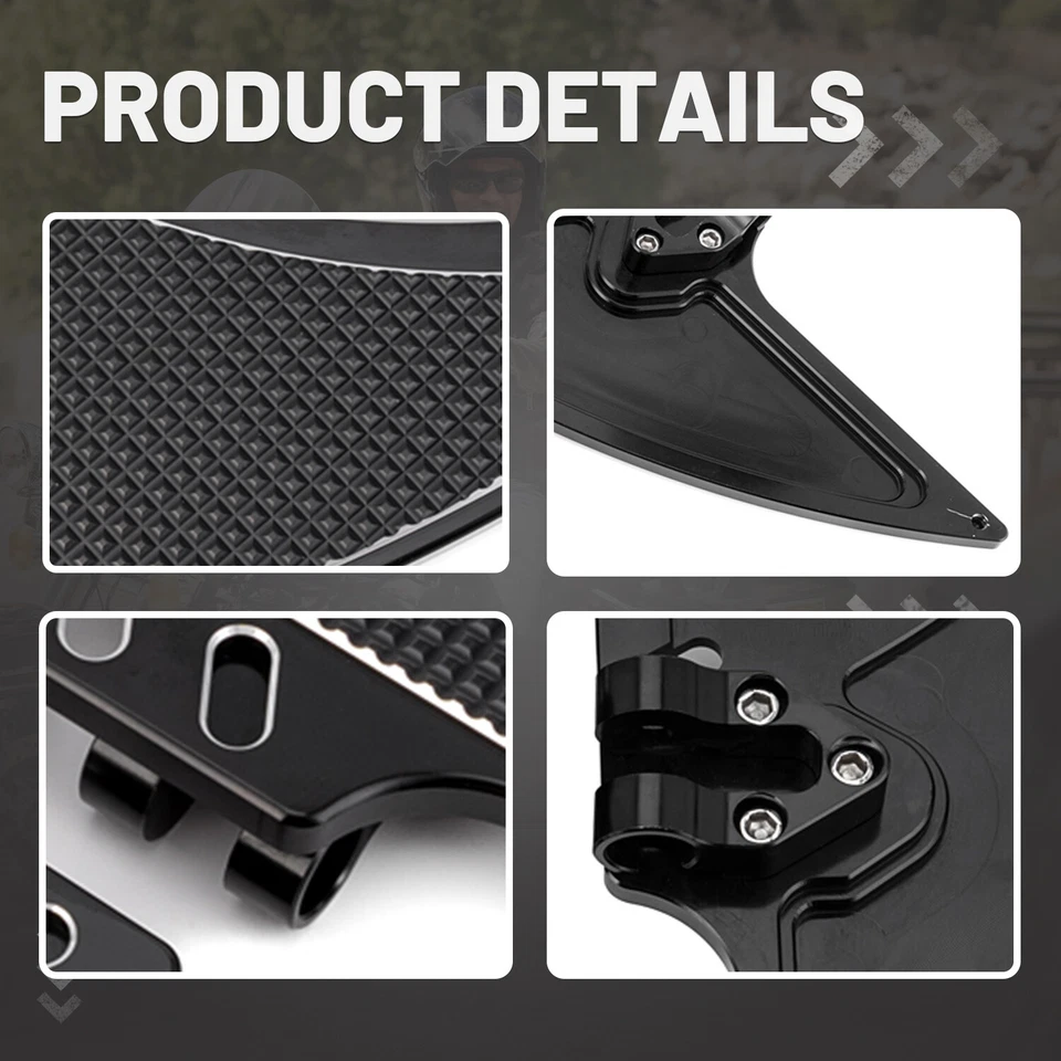 CNC Driver Floorboards Footrest Foot Pegs Pedal Pads For Harley Road Glide Dyna - Изображение 3 из 4