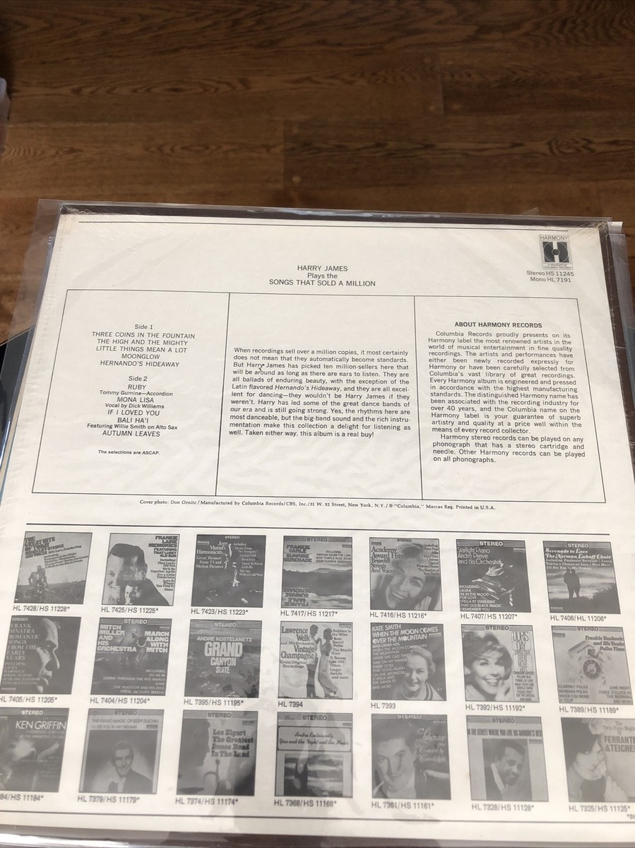 Sealed New Harry James Harmony Records Stereo LP | eBay