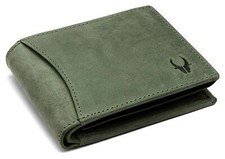 NOUVEAU Portefeuille Homme Cuir Chasseur Vert Bifold Blocage RFID Qualité Pre...