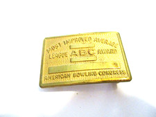 ABC AMERICAN BOWLING CONGRESS MOST IMPROVED AVERAGE BRASS AWARD BELT BUCKLE