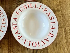 Indoor Outfitters Pasta Serving Bowl 1 Pc Large White Red Pasta Ravioli Fusilli