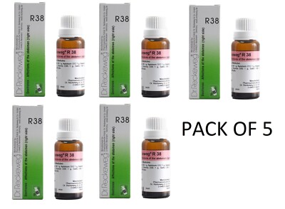5x Dr. Reckeweg 22ml R38 Drops | Natural Relief for Right Side Abdominal Pain