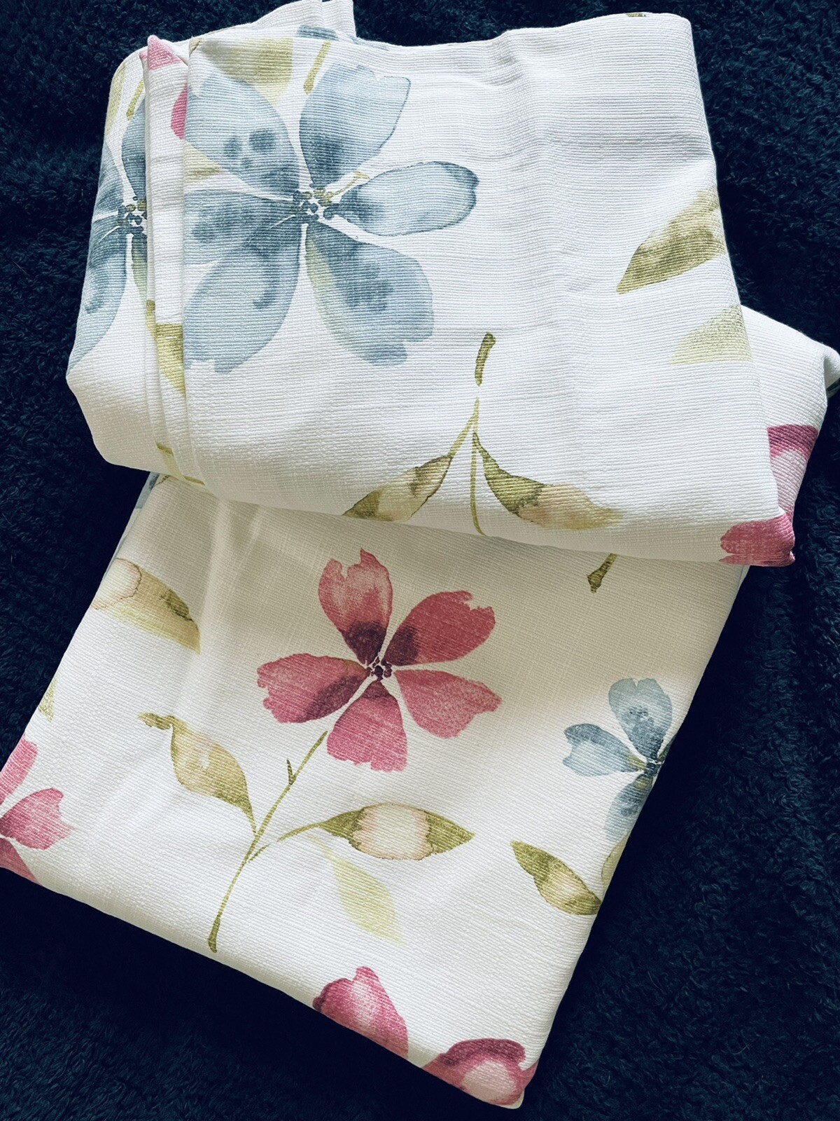 Dunelm Curtains 66" x 54” Linen look Watercolour Floral Botanic