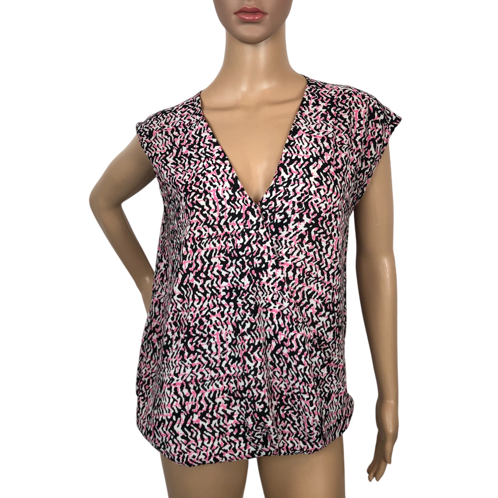 Halogen Multicolor Print Wrap Top Sleeveless V-Ne… - image 1