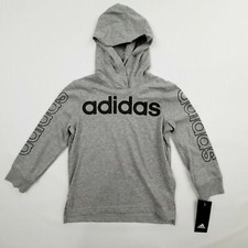 Adidas Boy's Hooded Long Sleeve T-shirt Size 4 Gray TW5