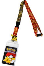Pokemon Pikachu Attack Exclusive Lanyard ID Badge Holder  Charm New Official