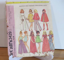 Vintage McCall  s Sewing Pattern 3429 11 1/2" Fashion Doll Wardrobe Pattern