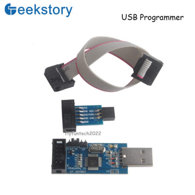 For ATMEL 51 AVR USB ISP ASP Programmer Downloader with Cable + Adapter Board