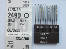 551, 561/2, FLx2A, 2020 # 12/80 WILLCOX & GIBBS 300 Nähmaschinennadeln