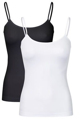 2 - 4 - 6 Ladies Shirt Top Strappy Undershirt T Shirt Seamless Microfibre 