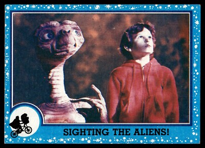 1982 Topps E.T. Movie Card Drew Barrymore Spielberg #69 Sighting The Aliens ET