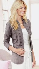 Heine Oil-dyed Jersey Jacket In Grey Uk 24 (fm72-7)