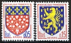 France 1962, Definitive Stamps: Municipal Coat of Arms set MNH, Mi 1406-07