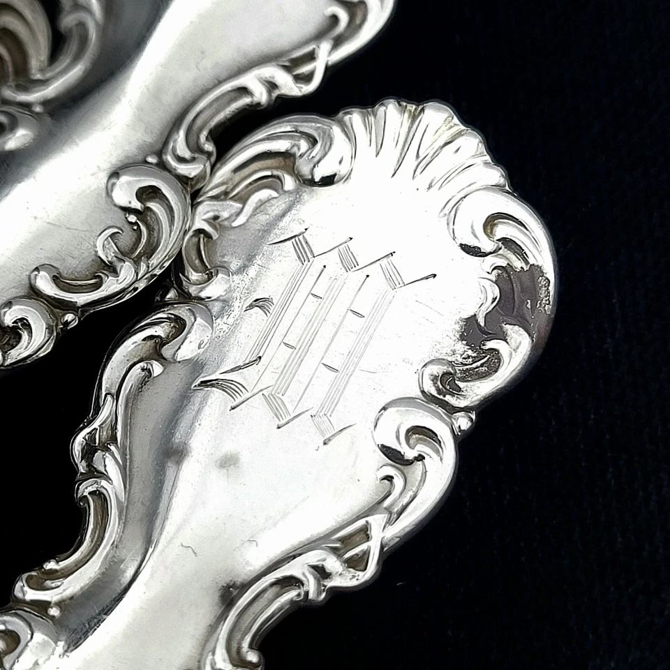 Lote de 4 tenedores de ensalada individuales de plata esterlina Luis XV Whiting con mono 6 1/8" Foto 4 de 4