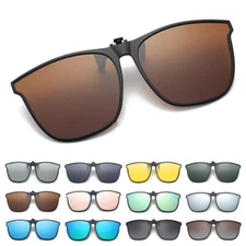 Polarized Clip-on Sunglasses Anti-Glare UV Protection Square Clip On Sun Glasses