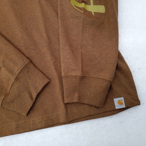 Camisa CARHARTT Para Hombres 2XL XXL Marrón Trabajo Exterior Manga Larga Bolsillo Pesado Camiseta Nueva con Etiquetas - Imagen 8 de 11