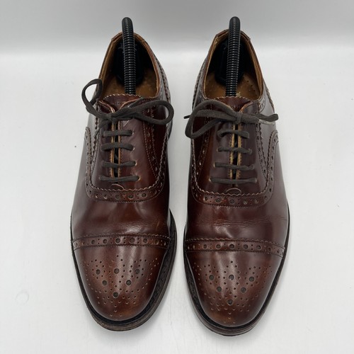 Loake Shoemaker Tan Brown Leather Oxford Brogue Shoes Men's UK 6 EU 40 US 7 - Picture 9 of 10