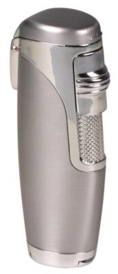 SKY 3-Piece Jet Cigar Lighter Satin Chrome / Polished Chrome - 7 Mm Drill