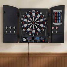 Fat Cat Mercury Electronic Dartboard, Built In Cabinet Doors