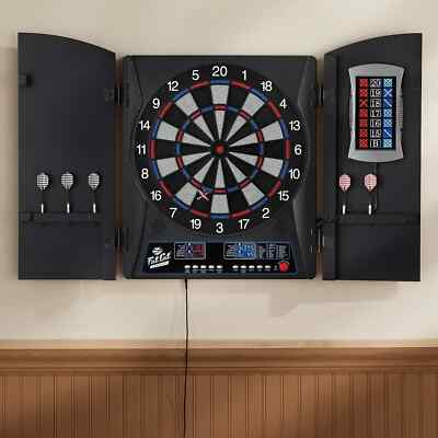 Fat Cat Mercury Electronic Dartboard, Built In Cabinet Doors