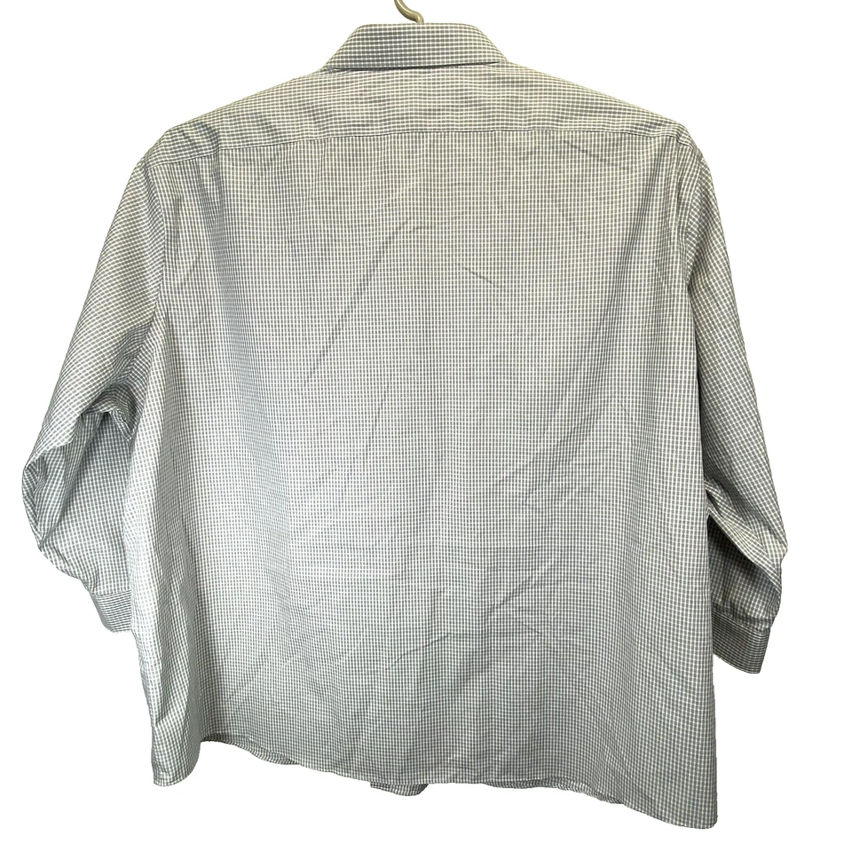 Jones New York Men's Dress Shirt 22 34-35 Non-Iron Regular Fit Gray/White Check - Image 4 of 4