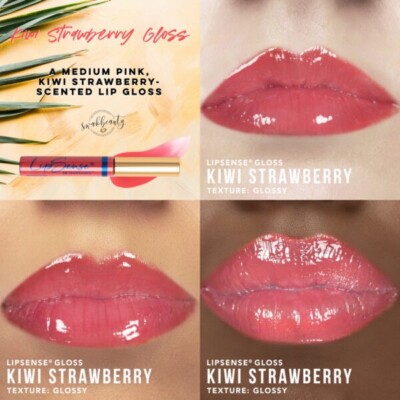 Kiwi Strawberry LipSense Gloss a medium pink, kiwi strawberry scented gloss. New