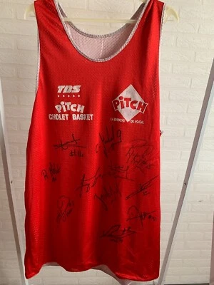 MAILLOT COLLECTOR TBS CHOLET BASKET ANNEES 90 SIGNATURES JOUEURS 2004 - Photo 1/4