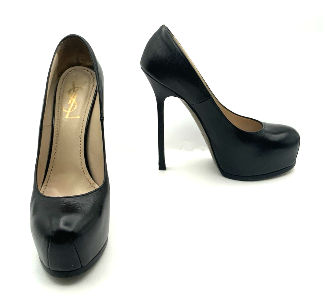 Scarpe YSL Saint Laurent nere testurizzate Tribtoo platform 7 5