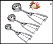 Cookie Scoop Set - Small/1 Tablespoon, Medium/2 Tablespoon, Large/3 Tablespoon -