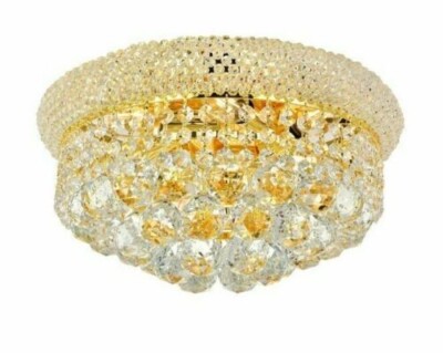 CRYSTAL FLUSH MOUNT FOR KITCHEN HALLWAY BEDROOM BATHROOM CHANDELIER 6 LIGHT 14''