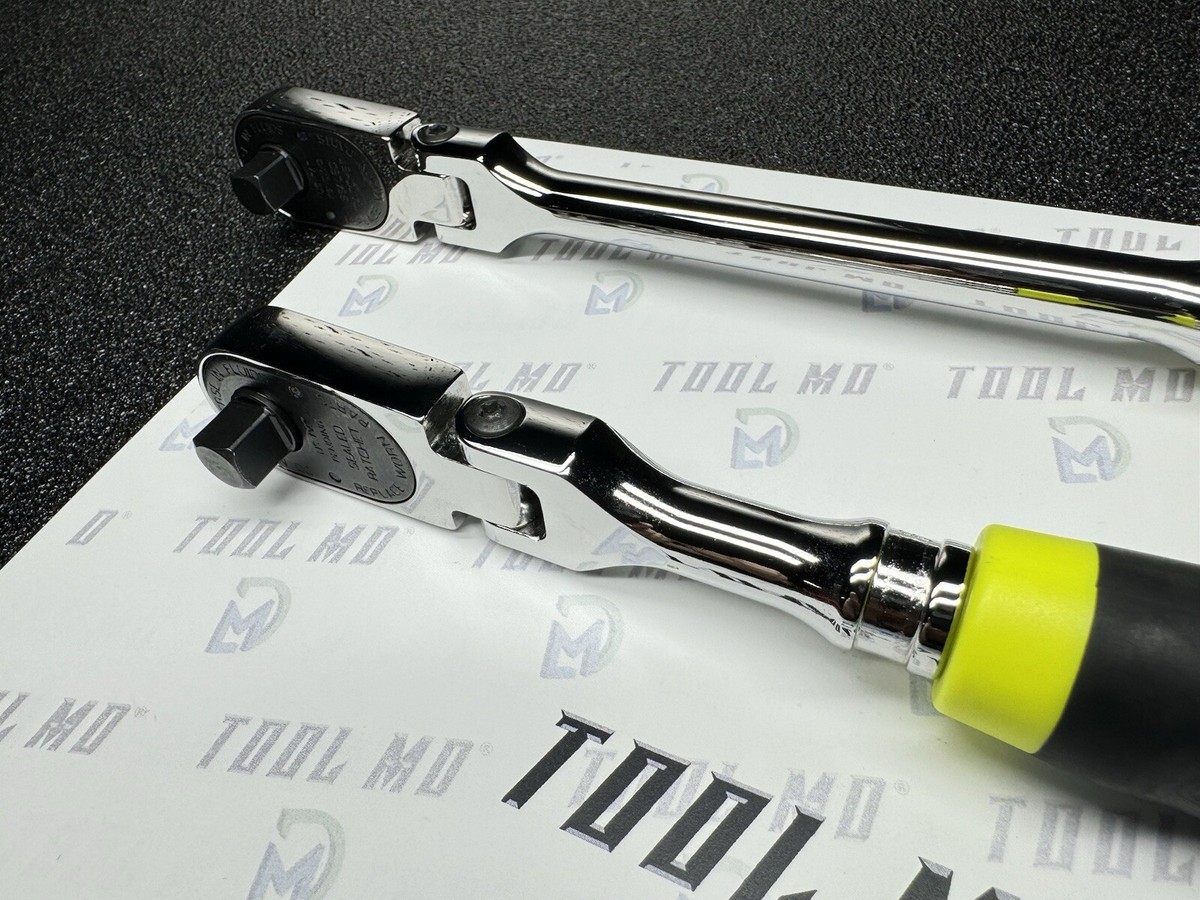 Snap-on Tools NEW HI VIZ YELLOW 2pc 3/8” Drive SOFT GRIP Ratchet