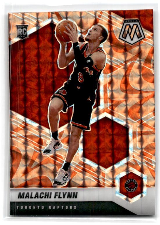 2020-21 Panini Mosaic #236 Malachi Flynn Mosaic Reactive Orange Toronto Raptors