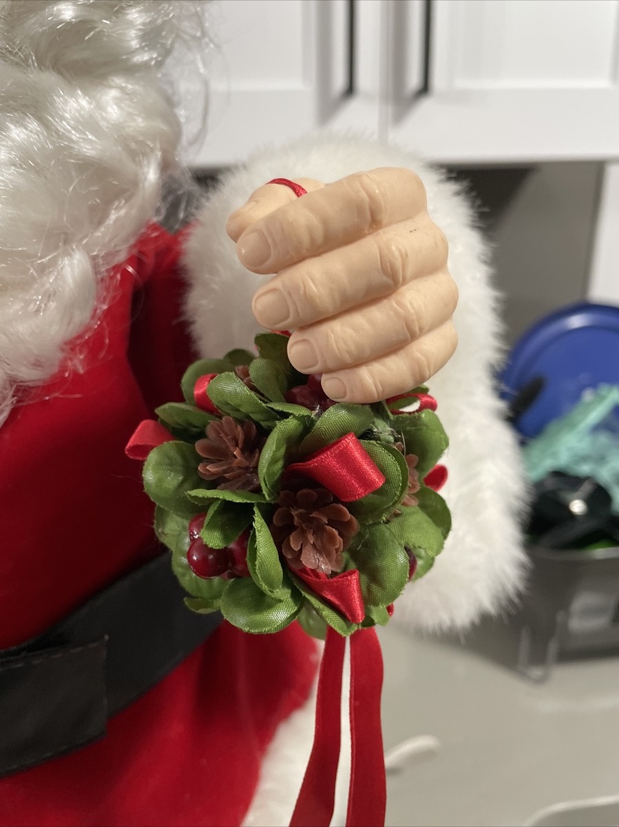 Vintage telco 1995 santa Christmas With Pipe And Mistletoe