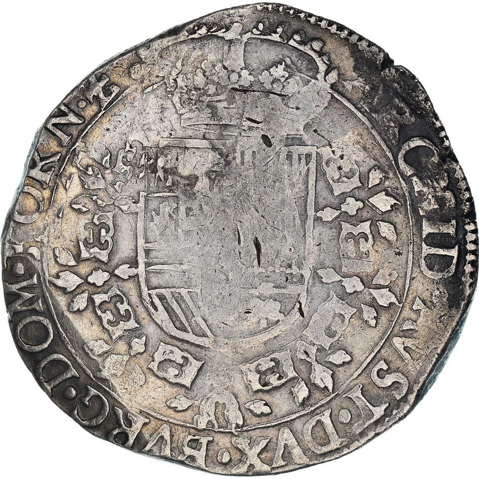 [#908584] Coin, Spanish Netherlands, Philip IV, Patagon, 1623, Tournai, VF, Sil, - Image 2 of 2