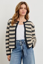 Rails Nelly Cardigan Navy Oat Stripe BNWT SMALL
